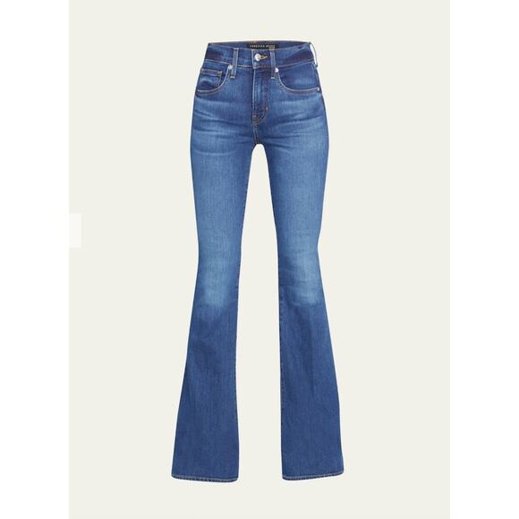 Veronica Beard Beverly Skinny High Rise Flare Jeans in Bright Blue Sz 29 - Picture 2 of 12